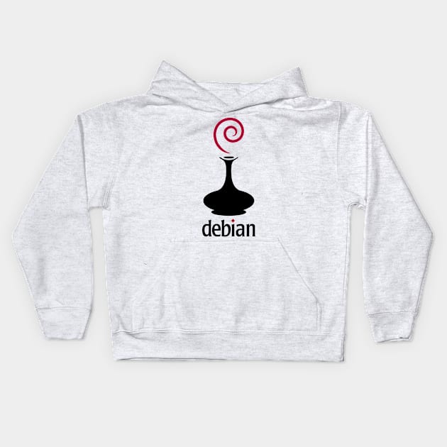 Debian Genie Lamp Kids Hoodie by ForestFire